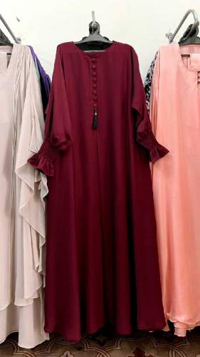 Cuff chunet style simple maxi abaya without stolar