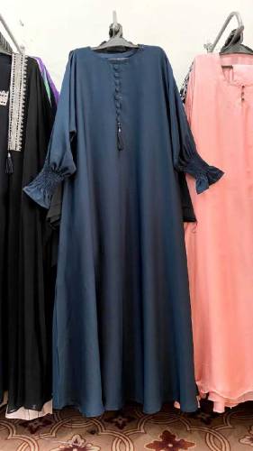 Cuff chunet style simple maxi abaya without stolar