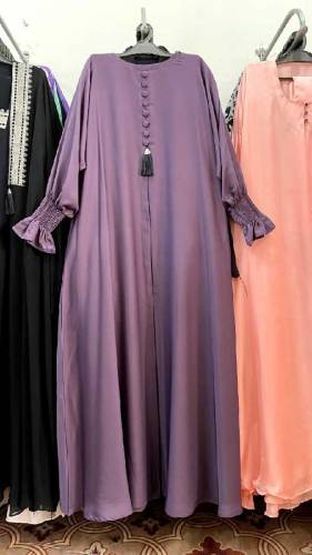 Cuff chunet style simple maxi abaya without stolar