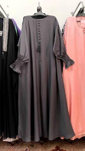 Cuff chunet style simple maxi abaya without stolar