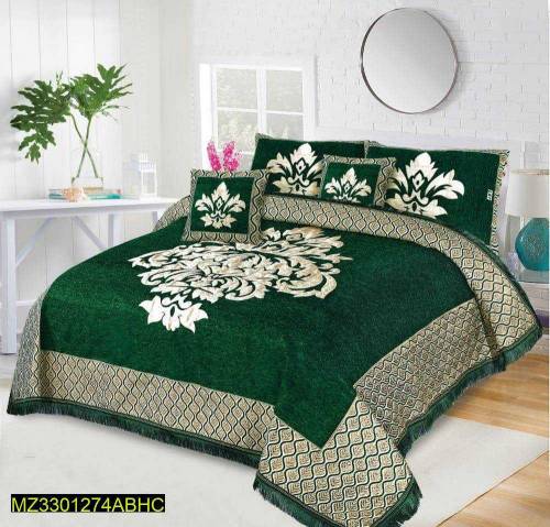 5 pc Velvet Jacquard double bedsheets