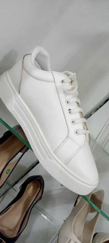 White Shoes Woman Split Leather High 5cm Platform Shoes Women Sneakers