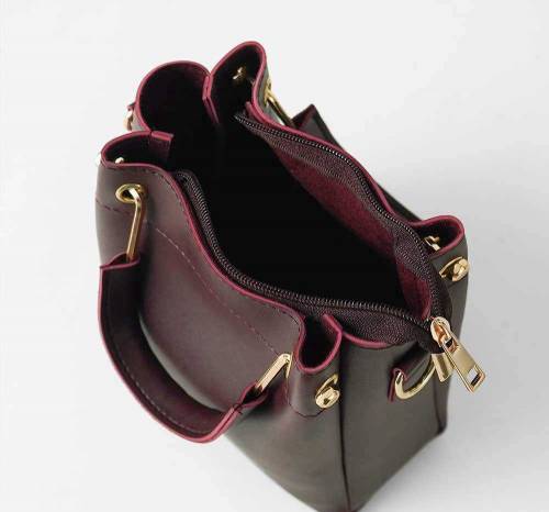 Emerald Checker Mahroon Hand Bag