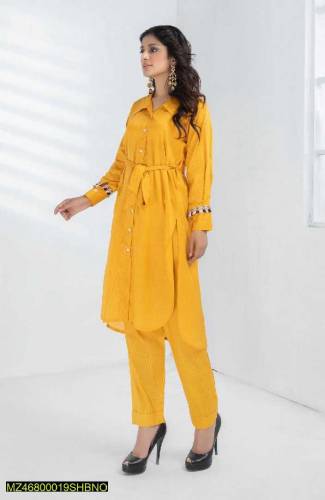 2 pcs shahbano women Stitched suit Cyrano (sun)