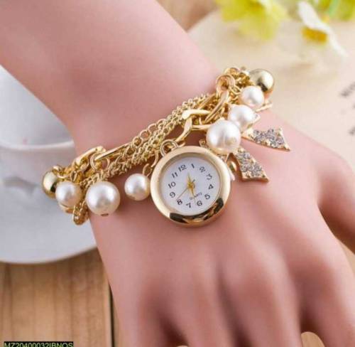 Pearl Bracelet Watch For Girls 