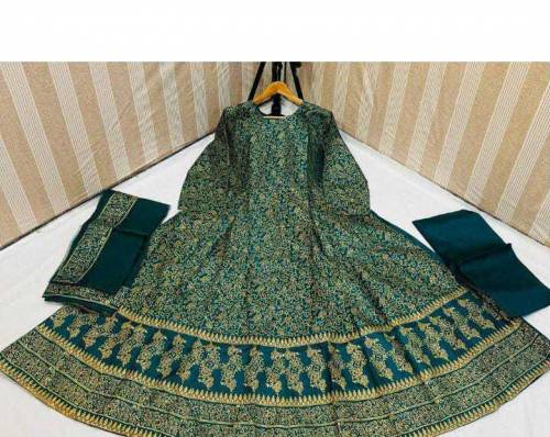 3 pcs women's stitched katan silk maxci 