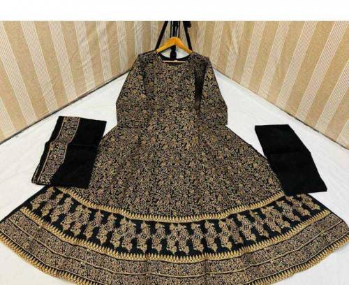 3 pcs women's stitched katan silk maxci 