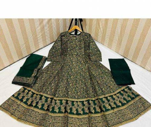 3 pcs women's stitched katan silk maxci 