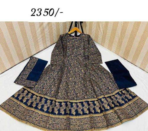 3 pcs women's stitched katan silk maxci 
