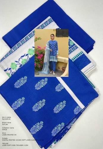 rangreza printed linen 3 piece