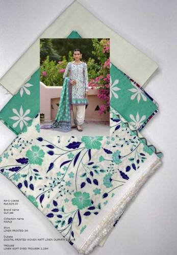 rangreza printed linen 3 piece