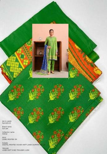 rangreza printed linen 3 piece