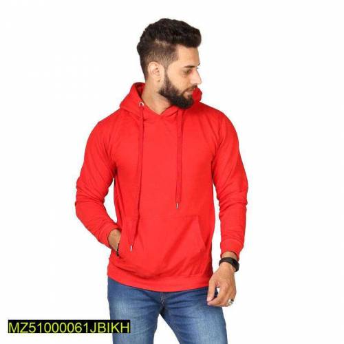 Men Fleece Plain Hoodies 