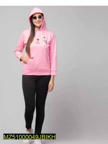 Women's Fleece Plain Hoodies for Winter Season 