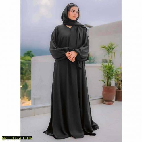 Black branded abaya
