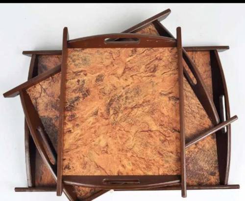 wooden 3 pieces tray set 