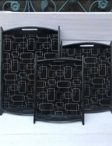 wooden 3 pieces tray set 