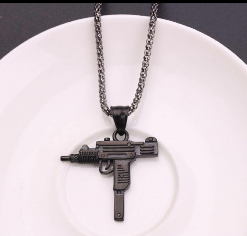 Gun Shape Men Necklace 