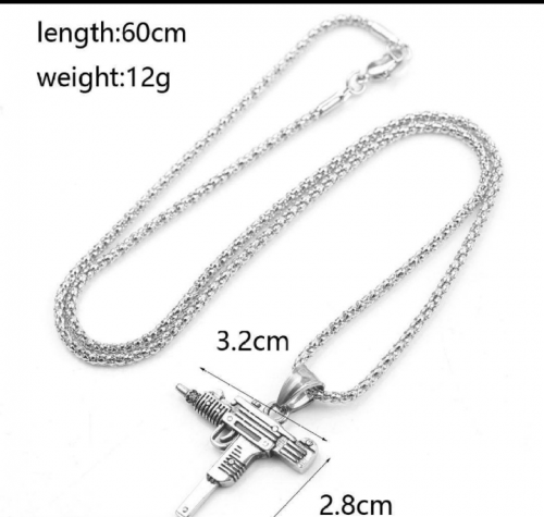 Gun Shape Men Necklace 
