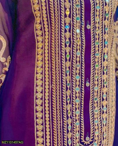 3pcs embroidered organza suit