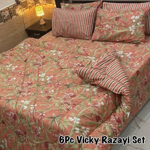 *6PC Vicky Razayi Set 🔥*Stuff : Mix Cotton500 GSM filling*King Size*1 