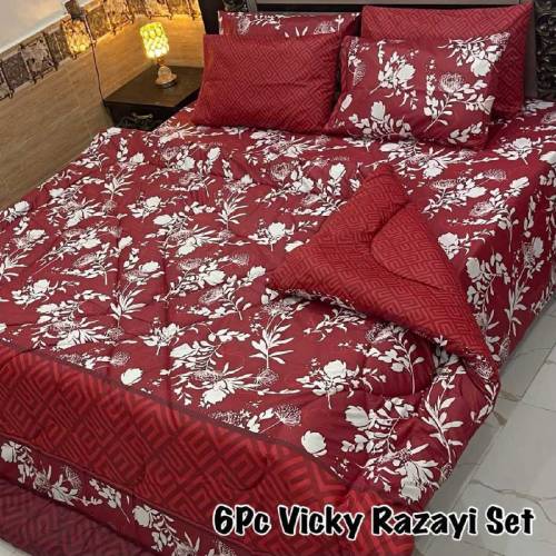 *6PC Vicky Razayi Set 🔥*Stuff : Mix Cotton500 GSM filling*King Size*1 