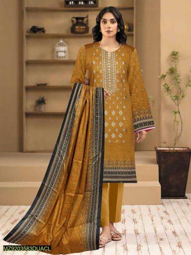 •  Fabric: Slub Khaddar•  Shirt: Printed•  Neckline: