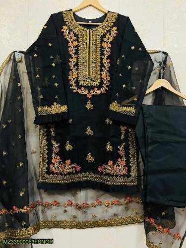 3 pc embroidered stitched dress 
