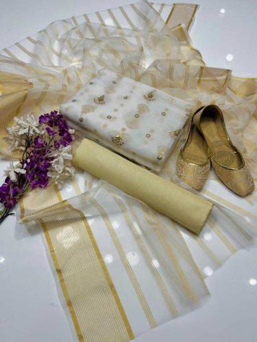 Indian organza Dupata Shirt Trouser And Khousa 