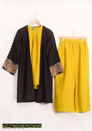 3pcs Women's stitched Grip embroidered suit 