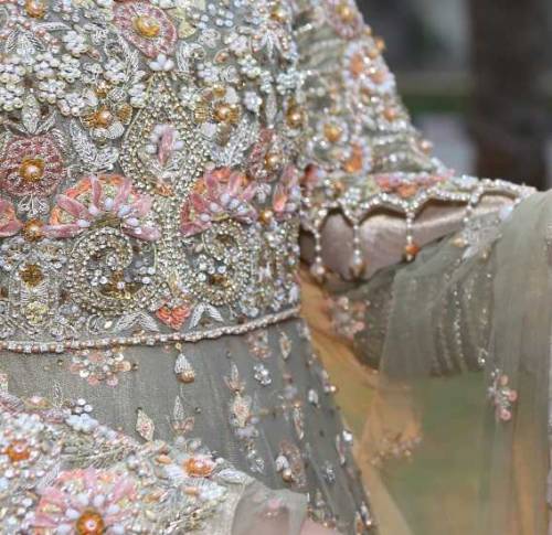 BARAT LEHNGA IN PASTEL OLIVE COLOUR