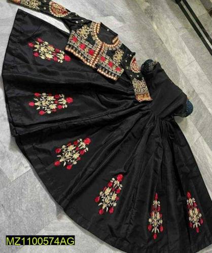 2 pcs stitched Embroidered Frock with Koti