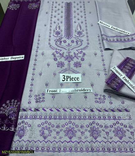Women Unstitched Dhanak Embroidered suit