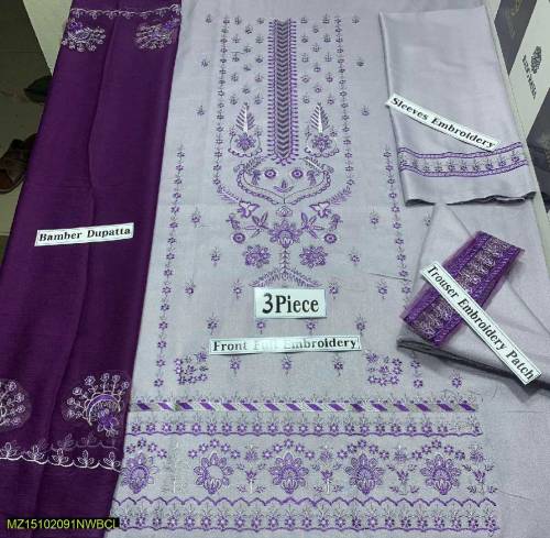 Women Unstitched Dhanak Embroidered suit