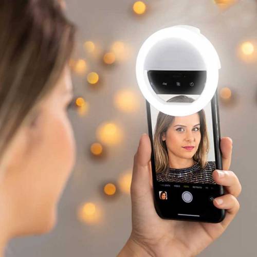 Mini Portable USB Rechargeable Selfie Ring Light With 3 Brightness 