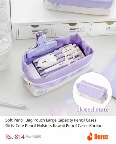 Soft Pencil Bag Pouch Large Capacity Pencil Cases Girls' Cute Pencil