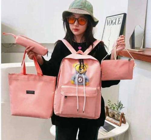 4Pcs Canvas Expensive Backpack 