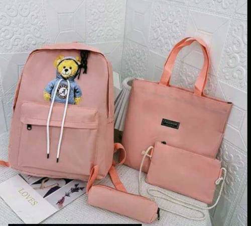 4Pcs Canvas Expensive Backpack 