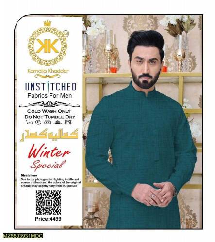 Men's Unstitched Khaddar plain Suit 