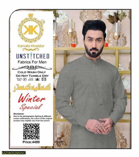 Men's Unstitched Khaddar plain Suit 