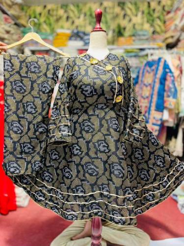 2 pic sticth drss flower farak 