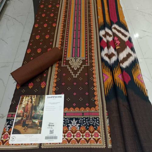 SAPPHIRE 3PC KHADDAR PRINTED