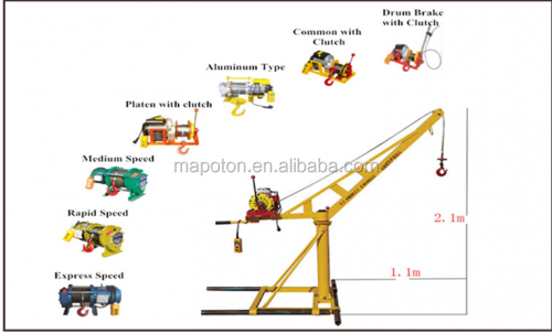 winch hoist , lifting material machine , electric mini Crane 