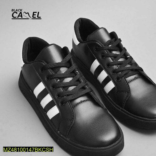 Black Camel Pu Leather Black Shoes