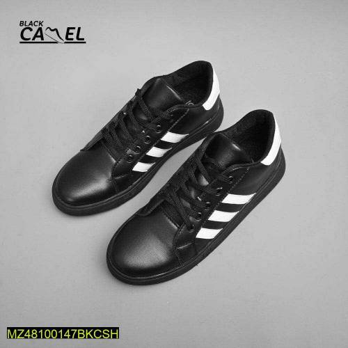Black Camel Pu Leather Black Shoes