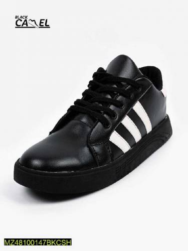 Black Camel Pu Leather Black Shoes