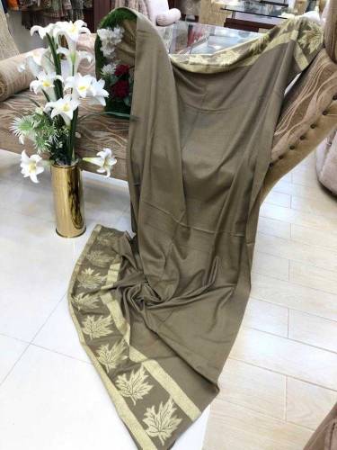 Leaf Zari Border  Pashmina shawl Collection