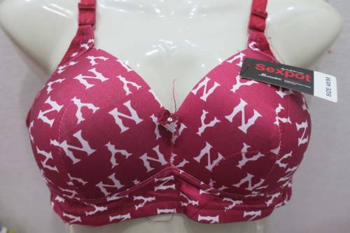 Full Coverage English Alphabet printed bra