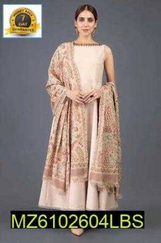 3 Pcs Women's Unstitched Dhanak Embroidered Suit