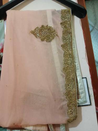 Embroidery Peach colour frok